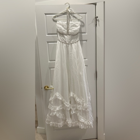 V. Chapman Scarlette Halter Embellished Corset Organza Maxi Dress - Picture 5 of 7